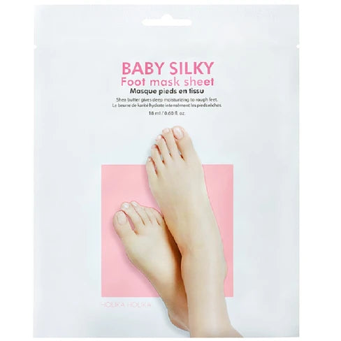 Holika Holika Baby Silky Foot Mask for dry, cracked feet – Korean exfoliating foot mask for soft skin