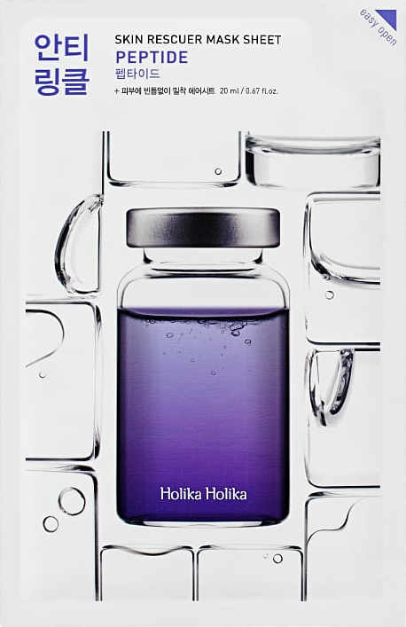 Holika Holika Peptide Sheet Mask – Korean hydrating face mask for firming and glowing skin.