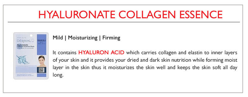 DERMAL Hyaluronate Collagen Essence Face Mask - Yes! You Beauty