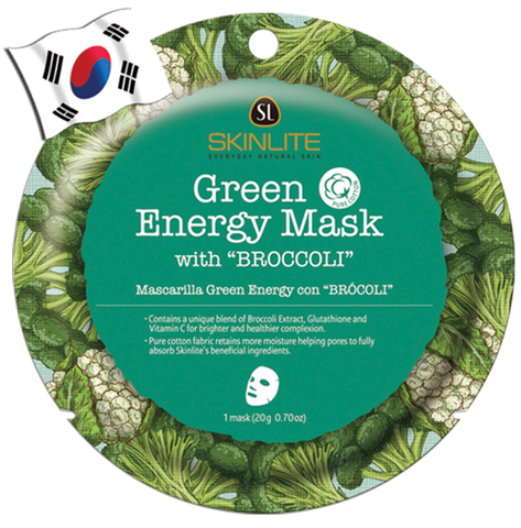 SKINLITE Intense Green Energy Face Mask with Broccoli (Circle Shape) - Yes! You Beauty