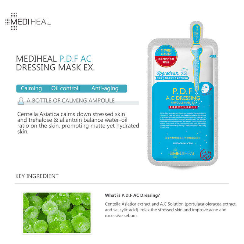 MEDIHEAL P.D.F A.C Dressing Ampoule Face Mask Ex. Upgrade EX. X3 - Yes! You Beauty