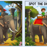 Spot the Difference Puzzle: Find 3 changes in boy riding elephant image