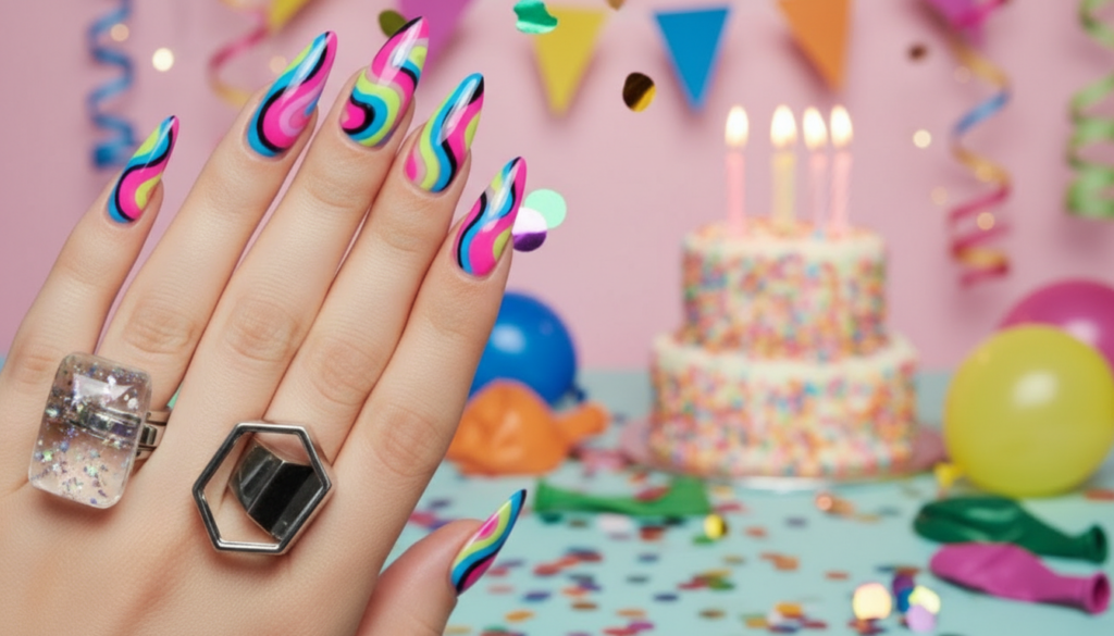25 Birthday Nail Designs That Bring Bold Colour Fun Details and Instant Celebration Vibes