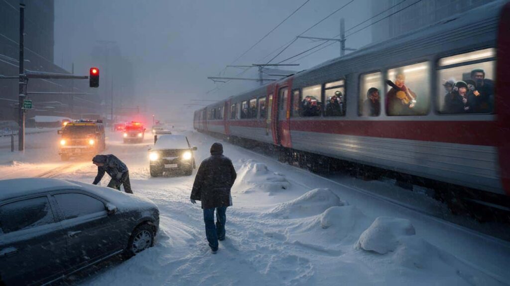 Winter storm warning triggers outrage as up to 55 inches of snow could paralyze roads and rail networks and expose failures in emergency planning